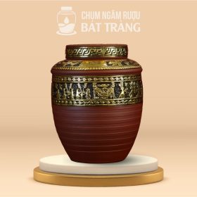 Chum Sành Không Tráng Men Khắc Nổi Dát Vàng Hoa Văn Đông Sơn Âu Lạc CS-04
