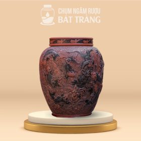 Chum Rượu Khắc Nổi Họa Tiết Cá Chép CS-09