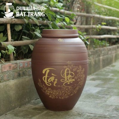 Chum Sành Không Tráng Men Họa Tiết Tài Lộc CS-01