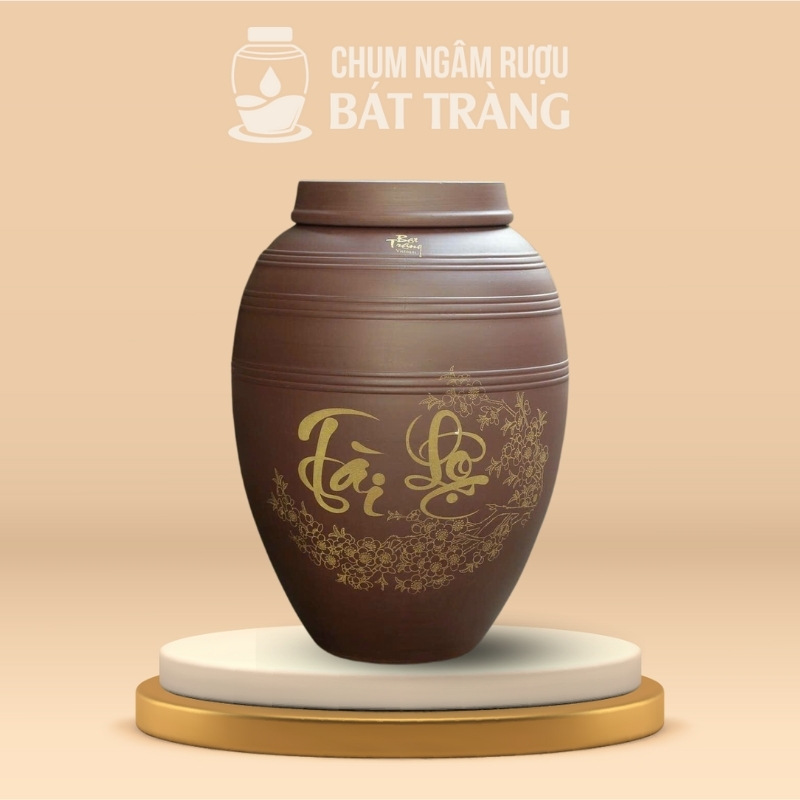 Chum Sành Không Tráng Men Họa Tiết Tài Lộc CS-01