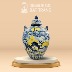 Vò Ngâm Rượu Men Màu Vẽ Tay Đôi Hươu Sao CR-11