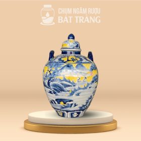 Vò Đựng Rượu Men Màu Vẽ Cảnh Sơn Thủy Hữu Tình CR-02