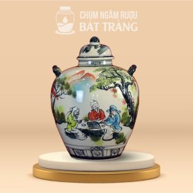 Vò Rượu Men Màu Vẽ Tiên Ông Đánh Cờ CR-01