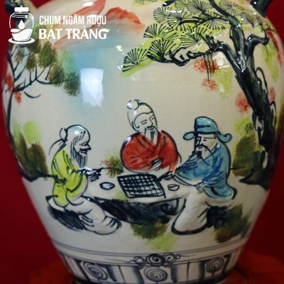 Vò Rượu Men Màu Vẽ Tiên Ông Đánh Cờ CR-01