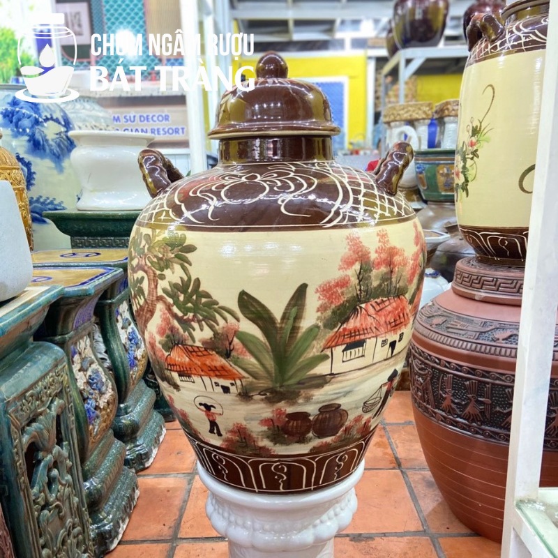 Chum rượu sứ Bát Tràng trang trí không gian