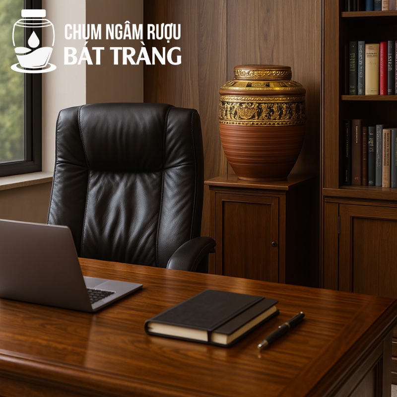 Chum rượu Bát Tràng trang trí phòng làm việc