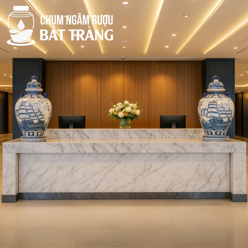 Chum rượu Bát Tràng trang trí khách sạn