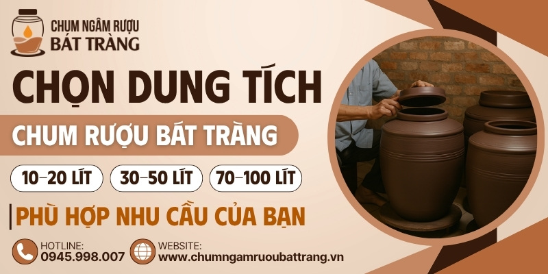 Chọn dung tích chum rượu Bát Tràng