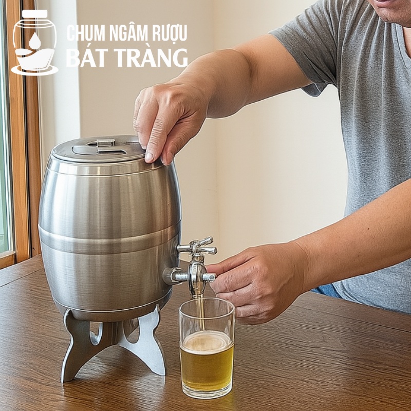 Bình inox đựng rượu