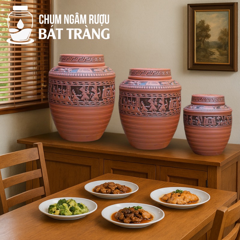 Chum rượu trang trí phòng ăn
